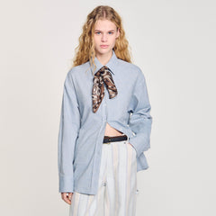 Sandro / Long tie-back shirt Sky Blue