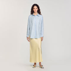Sandro / Rhinestone shirt Sky Blue
