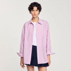Sandro / Striped rhinestone shirt Pink