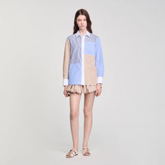 Sandro / Striped mix shirt Sand / Camel
