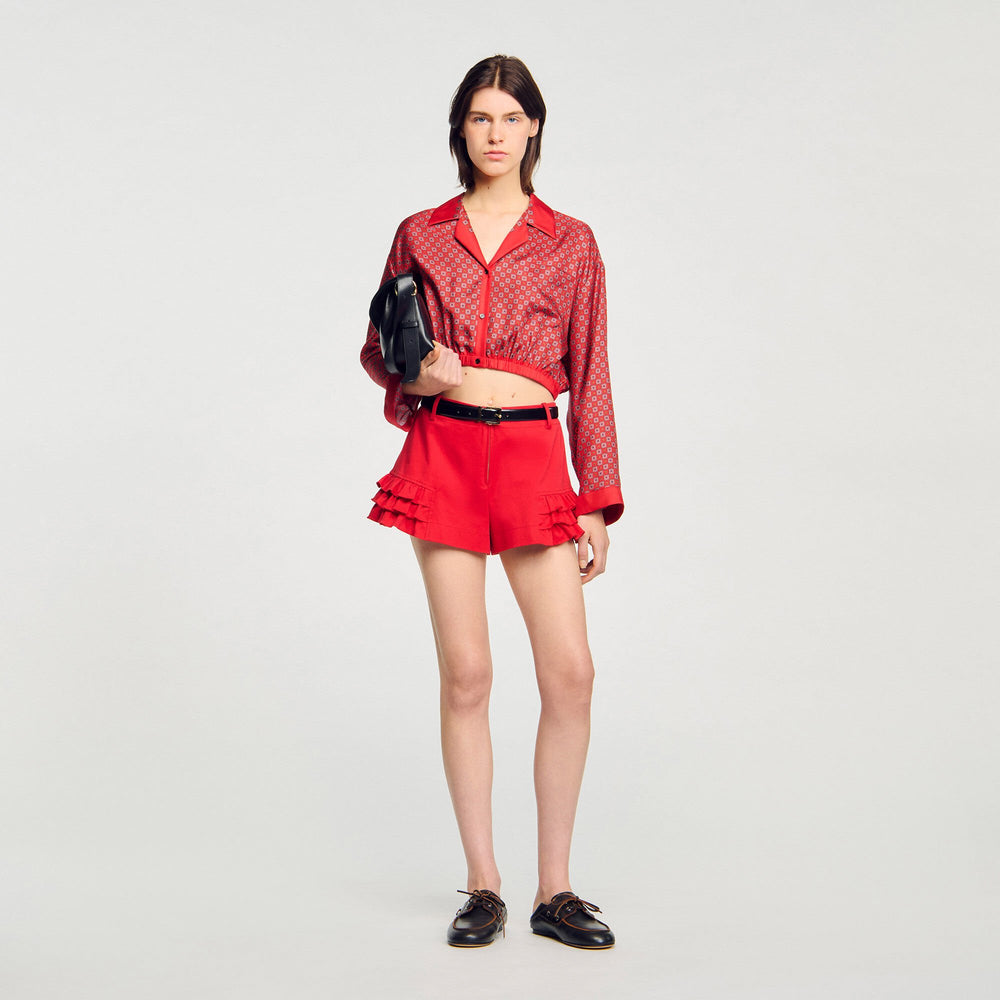 Sandro / Scarf print shirt Red / Pink