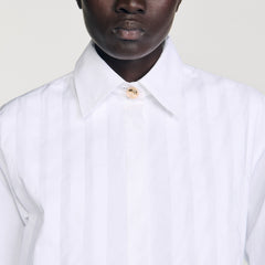 Sandro / Pleated cropped shirt White