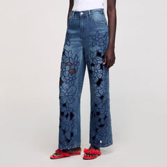 Sandro / Embroidered jeans Blue Jean