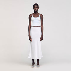 Sandro / Maxi satin-effect skirt Ecru
