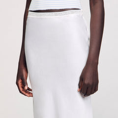 Sandro / Maxi satin-effect skirt Ecru