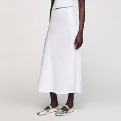 Sandro / Maxi satin-effect skirt Ecru