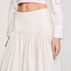 Sandro / Maxi poplin skirt Ecru