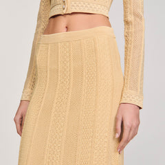 Sandro / Pointelle knit maxi skirt Gold