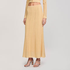 Sandro / Pointelle knit maxi skirt Gold