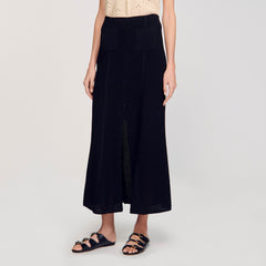 Sandro / Maxi decorative knit skirt Black