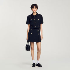 Sandro / Mini pleated skirt Black