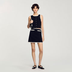 Sandro / Mini skirt with crochet details Black