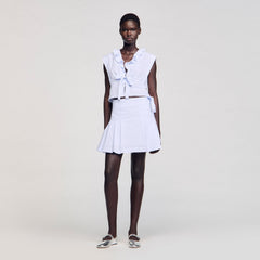 Sandro / Mini striped skirt Ciel / Blanc