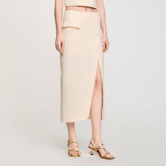 Sandro / Maxi slit skirt Ecru