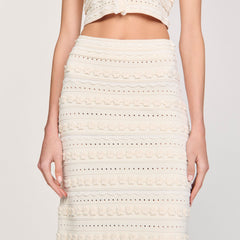 Sandro / Maxi skirt with crochet detailing Ecru