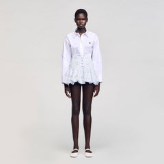 Sandro / Mini guipure skirt Sky Blue