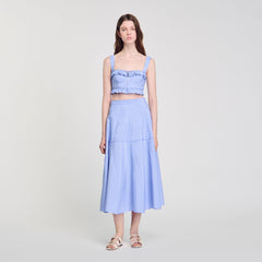 Sandro / Maxi striped skirt Blu / White