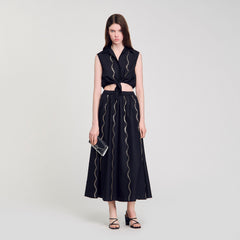 Sandro / Maxi rhinestone skirt Black