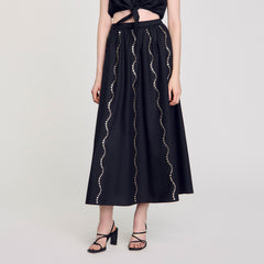 Sandro / Maxi rhinestone skirt Black