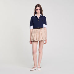 Sandro / Striped bubble skirt Sand / Camel