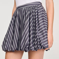 Sandro / Striped rhinestone bubble skirt Grey