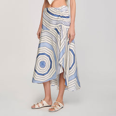 Sandro / Spiral-motif maxi skirt Sky Blue