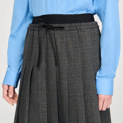 Sandro / Midi pleated rhinestone skirt Grey / Brown