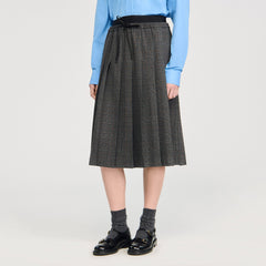 Sandro / Midi pleated rhinestone skirt Grey / Brown