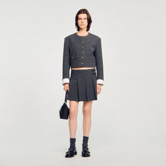 Sandro / Mini rhinestone suit skirt Grey / Brown