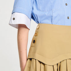 Sandro / Mini flared pleated skirt Beige