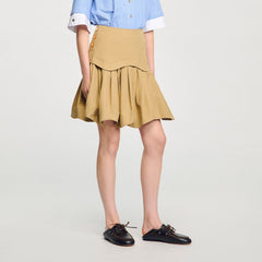 Sandro / Mini flared pleated skirt Beige