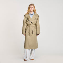 Sandro / Belted trench coat Olive Green