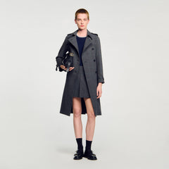 Sandro / Rhinestone trench coat Grey / Brown