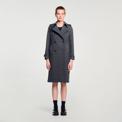 Sandro / Rhinestone trench coat Grey / Brown