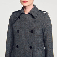 Sandro / Rhinestone trench coat Grey / Brown