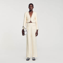 Sandro / Tweed trousers Ecru