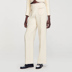 Sandro / Tweed trousers Ecru
