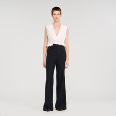 Sandro / Satin stripe suit trousers Black