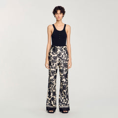 Sandro / Floral pants Ecru / Black