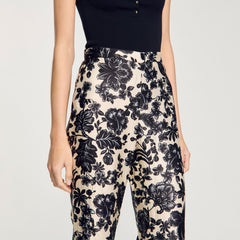 Sandro / Floral pants Ecru / Black