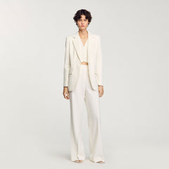 Sandro / Sequin suit trousers Ecru