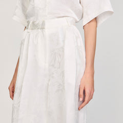 Sandro / Jacquard flowers trousers White