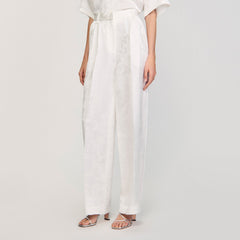 Sandro / Jacquard flowers trousers White