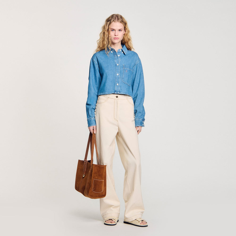 Sandro / Lace-up jeans Sand