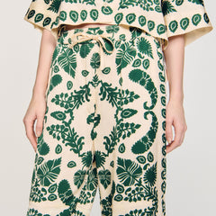 Sandro / Floral pants Ecru / Green