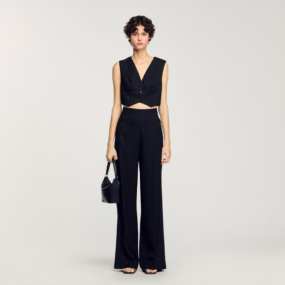 Sandro / Sequinned suit trousers Black