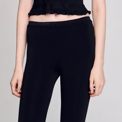 Sandro / Ruffled capri pants Black