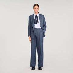 Sandro / Striped wide-leg trousers Blue