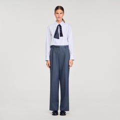 Sandro / Striped wide-leg trousers Blue