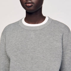Sandro / Contrast collar sweater Grey